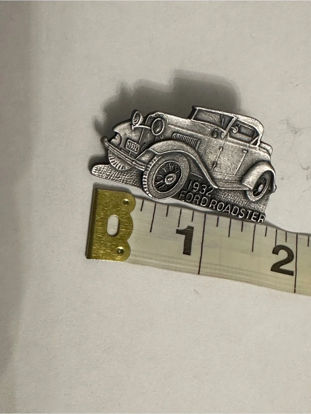 1932 Ford Roadster Car Brooch Pin Silver Tone Vintage Automobile Collectible